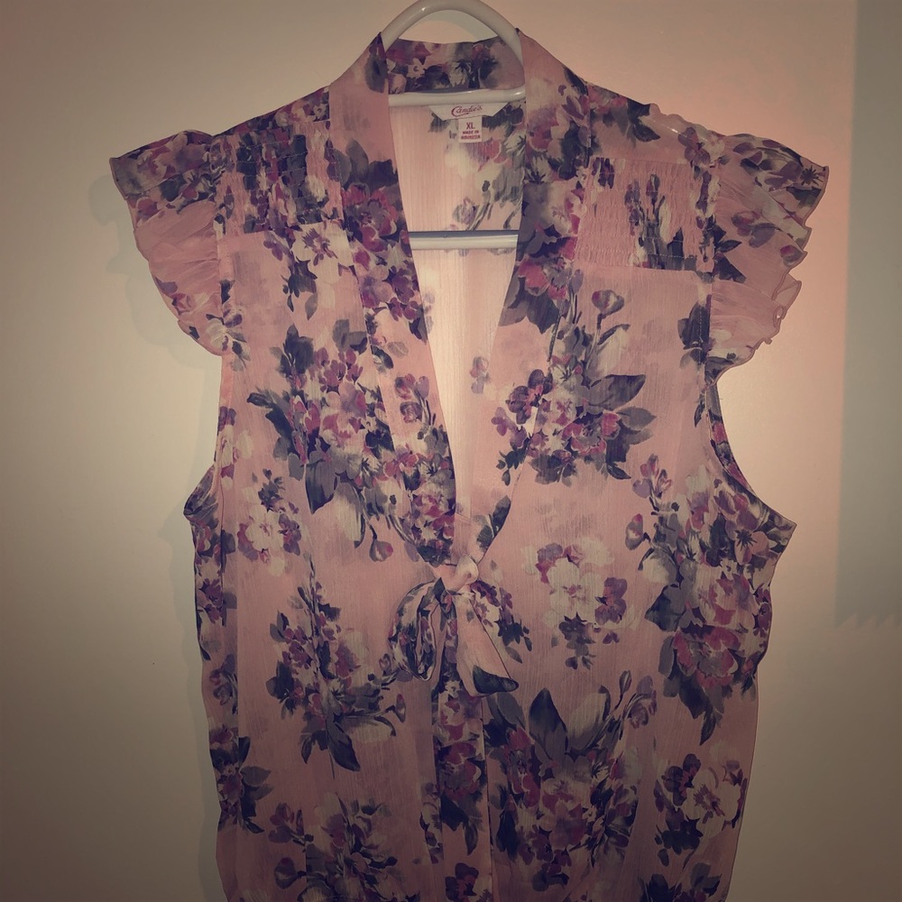 Pretty Pink Flowery Top